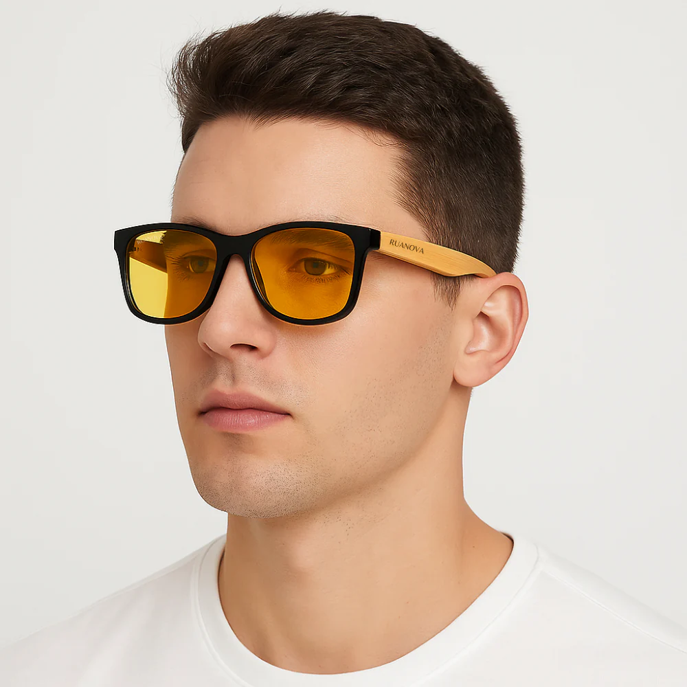 Lentes Amarillas Bambú: Protección Diurna Luz Azul – Cuida tus Ojos y tu Sueño - Image 7