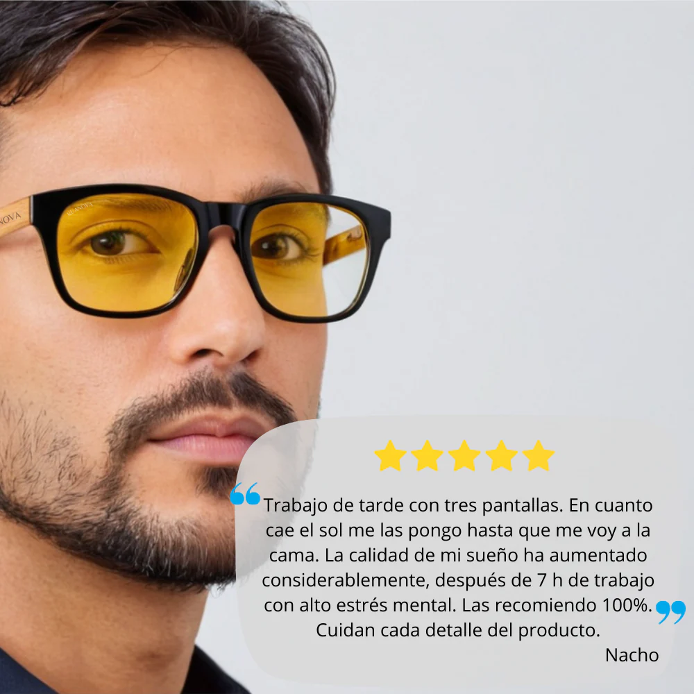 Lentes Amarillas Bambú: Protección Diurna Luz Azul – Cuida tus Ojos y tu Sueño - Image 8